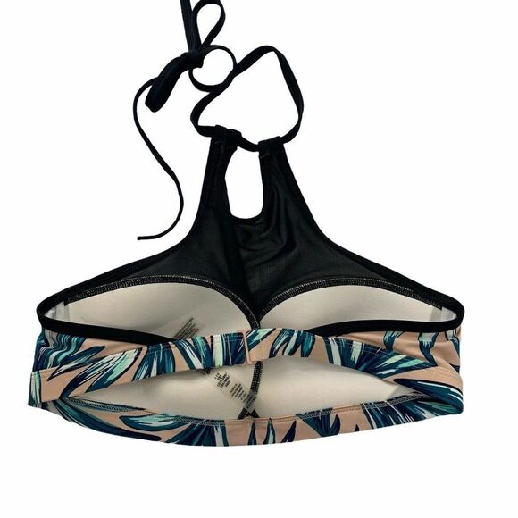 Victorias Secret Bikini Top High Neck Mesh Leaf L - Picture 2 of 6